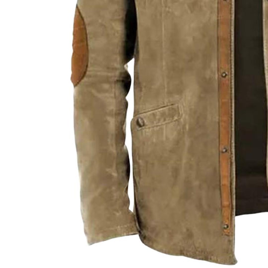 Men's Classic Vintage Leather and Suede Light Jacket 9877641822392