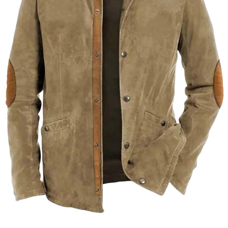 Men's Classic Vintage Leather and Suede Light Jacket 9877641822392