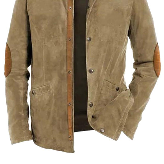 Men's Classic Vintage Leather and Suede Light Jacket 9877641822392