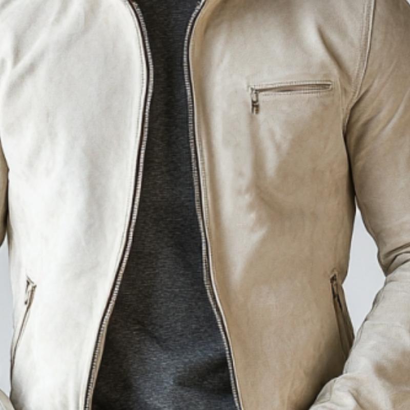 Men's Fashion Casual Suede Zipper Stand Collar Jacket 9879659544760