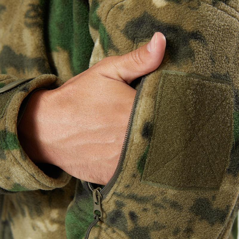 Men's Stand Collar Outdoor Sports Camouflage Fleece Jacket 9261111378104