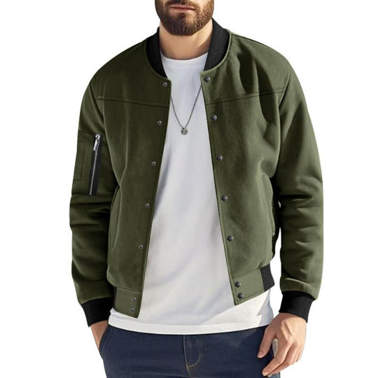 Men's Solid Color Suede Single Breasted Long Sleeve Casual Jacket 9879142072504