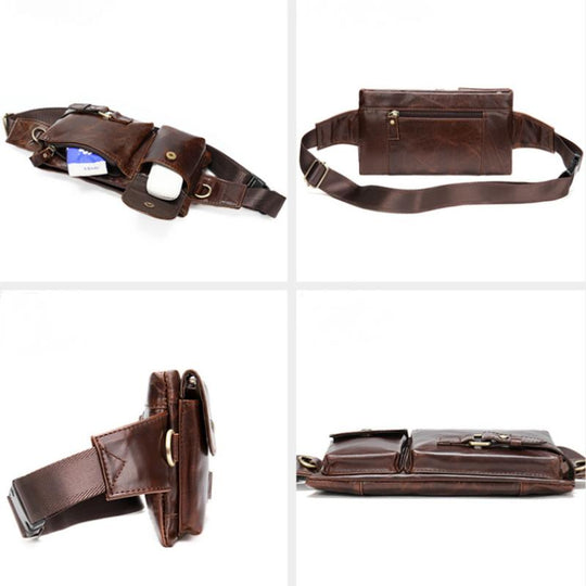 Men's Classic Genuine Leather Waist And Messenger Bag 9262189904056