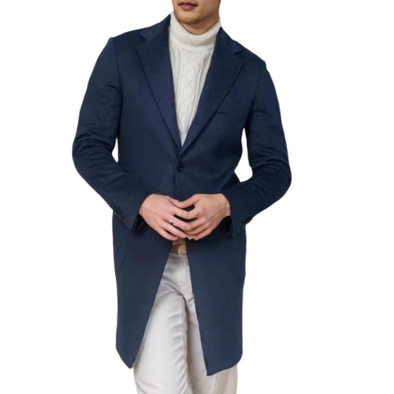 Men's Casual Mid-Length Woolen Single-Breasted Coat 9261112197304