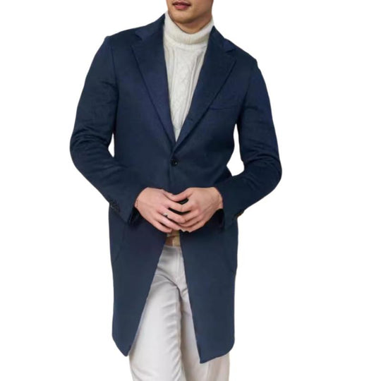 Men's Casual Mid-Length Woolen Single-Breasted Coat 9261112197304