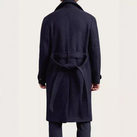 Men's Fashion Woolen Lapel Single Breasted Long Coat 9261106331832