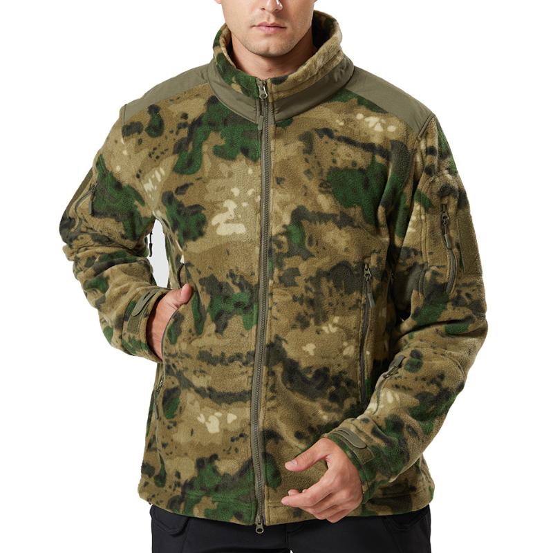 Men's Stand Collar Outdoor Sports Camouflage Fleece Jacket 9261111378104