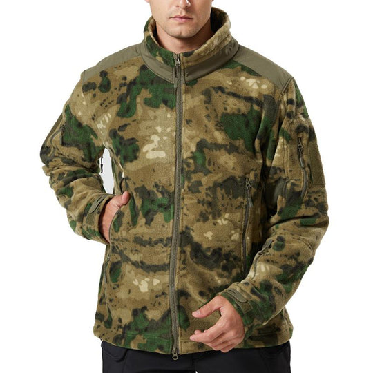 Men's Stand Collar Outdoor Sports Camouflage Fleece Jacket 9261111378104