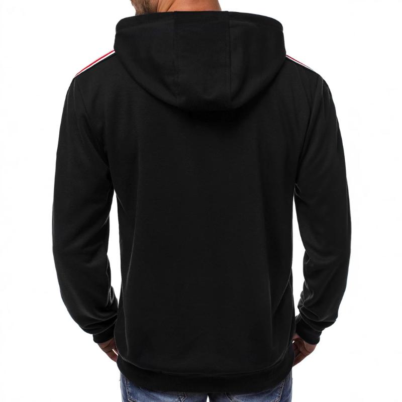 Men's Retro Casual Striped Print Hooded Long Sleeve T-Shirt 9261141360824