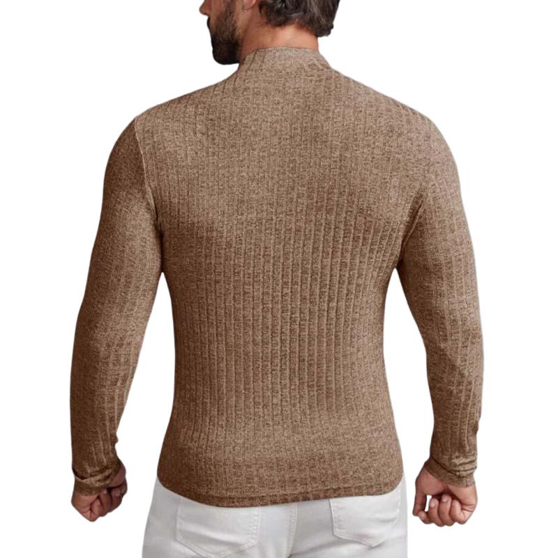 Men's Classic Casual Comfortable Slim Fit Round Neck Long Sleeve T-shirt 9261142311096