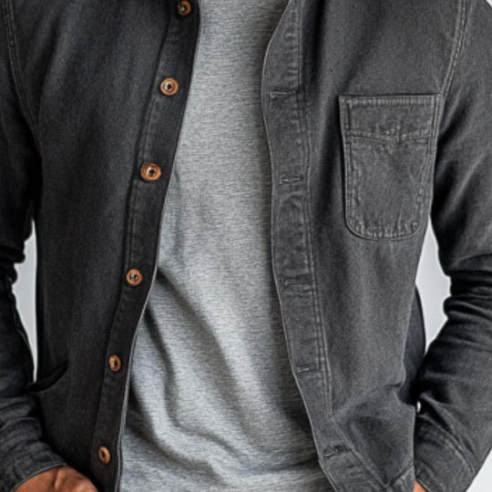Men's Vintage Washed Stand Collar Single Breasted Jacket 9887363006648