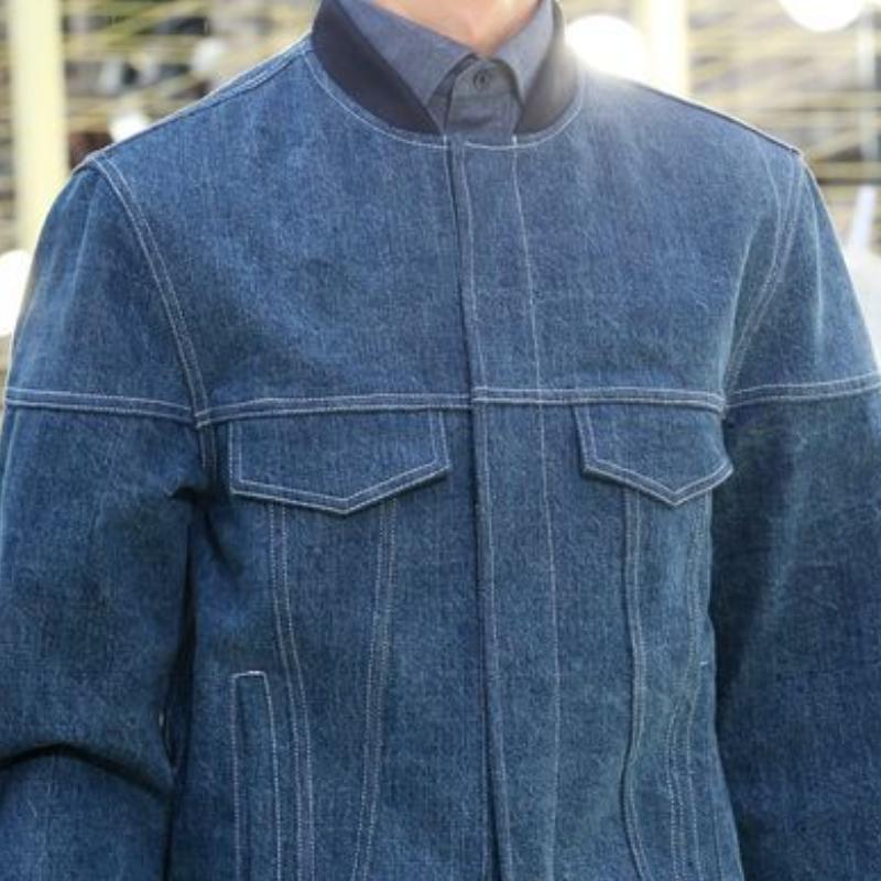 Men's Stylish Baseball Collar Denim Jacket 9882784923832