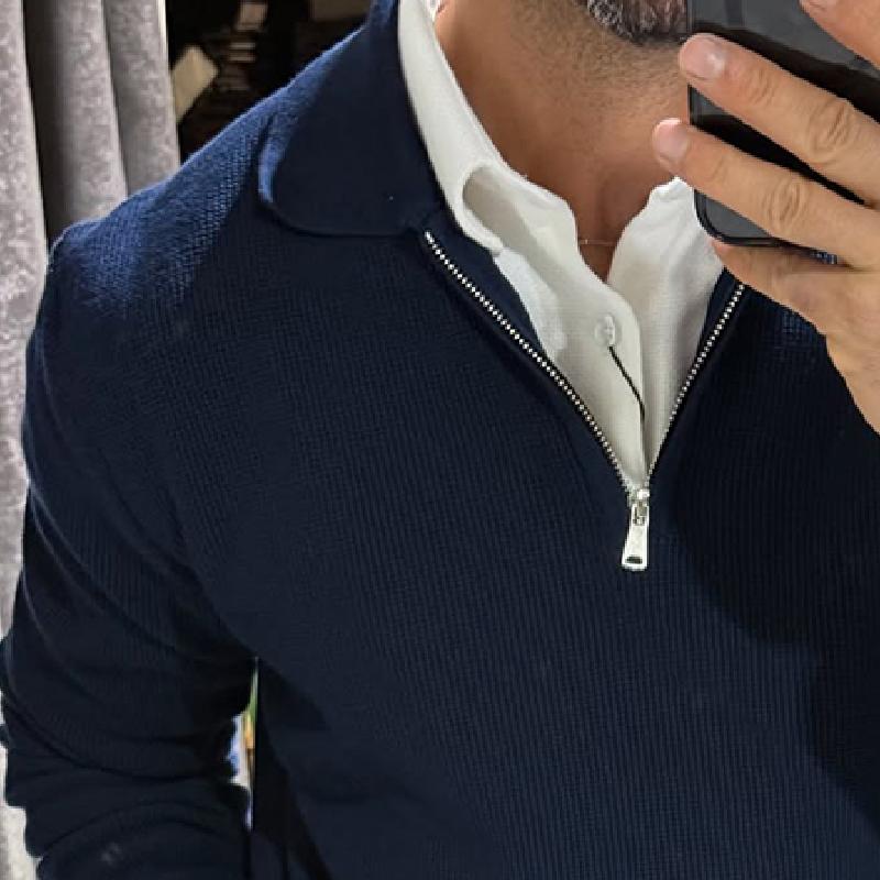 Men's Retro Casual Lapel Striped Sweater 9273156075704