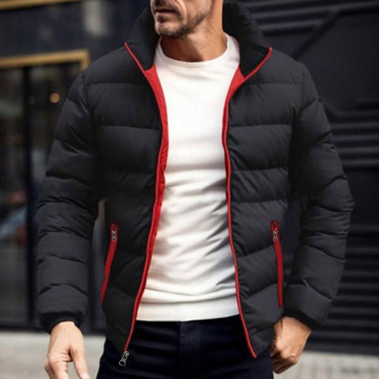 Men's Solid Color Stand Collar Cotton Coat 9261104693432