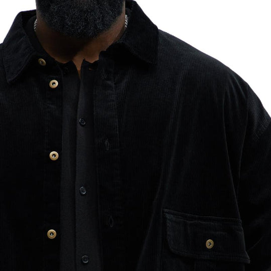 Men's Casual Corduroy Lapel Long Sleeve Shirt 9884639723704