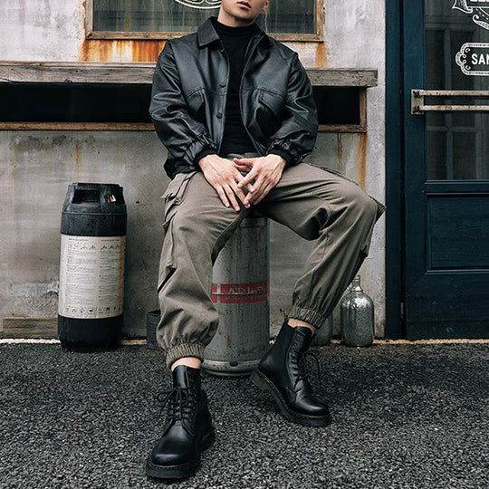 Men's Solid Color Loose Multi-pocket Cargo Pants 9261770080440