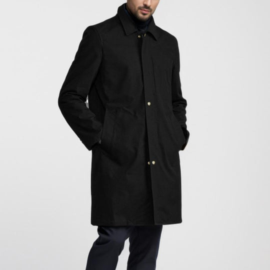 Men's Solid Color Simple Mid-Length Trench Coat 9261106299064