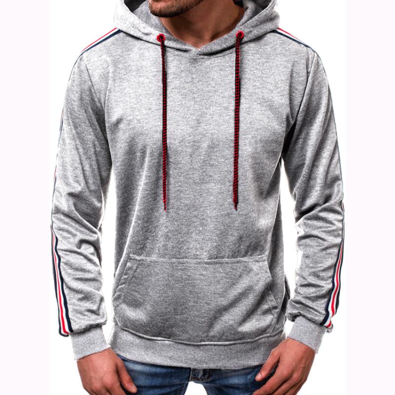 Men's Retro Casual Striped Print Hooded Long Sleeve T-Shirt 9261141360824