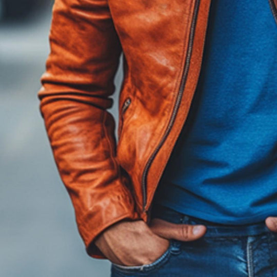 Men's Classic Fashion Casual Slim Fit Leather Jacket 9882787152056