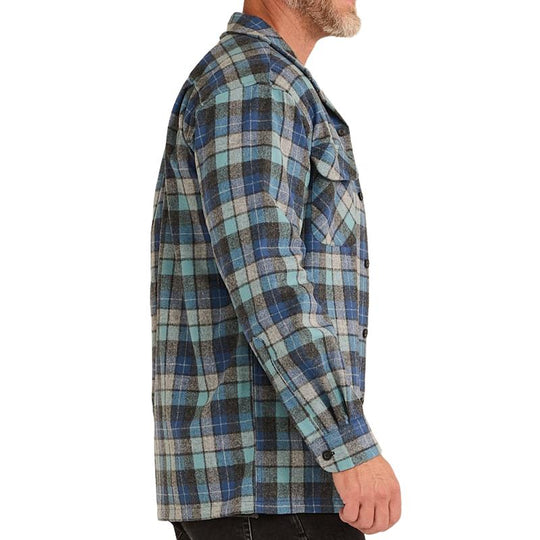Men's Casual Contrast Plaid Long Sleeve Lapel Shirt 9884640051384
