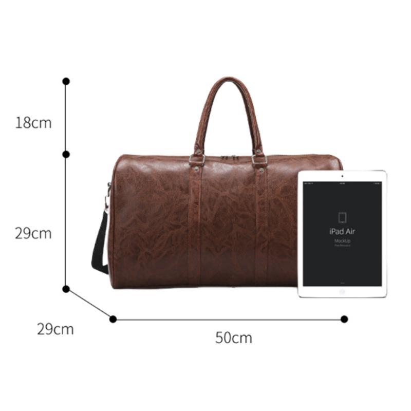Men's Vintage Large Capacity Leather Sports Fitness Travel Bag 9882789609656