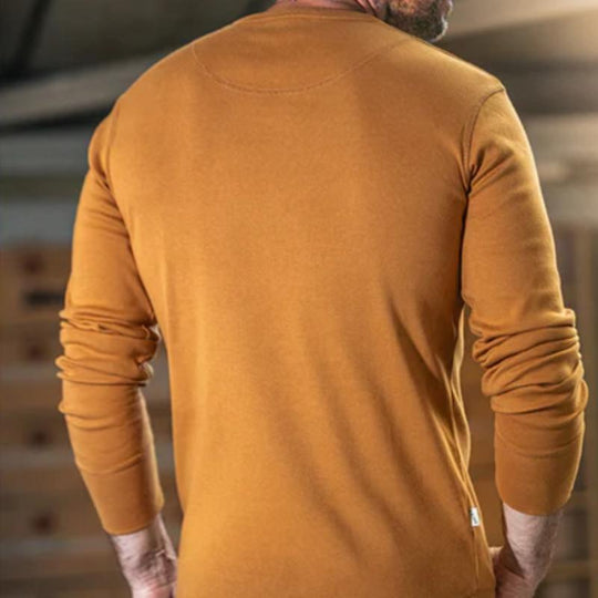 Men's Retro Classic Casual Round Neck Button Cotton Bottoming T-Shirt 9261142016184