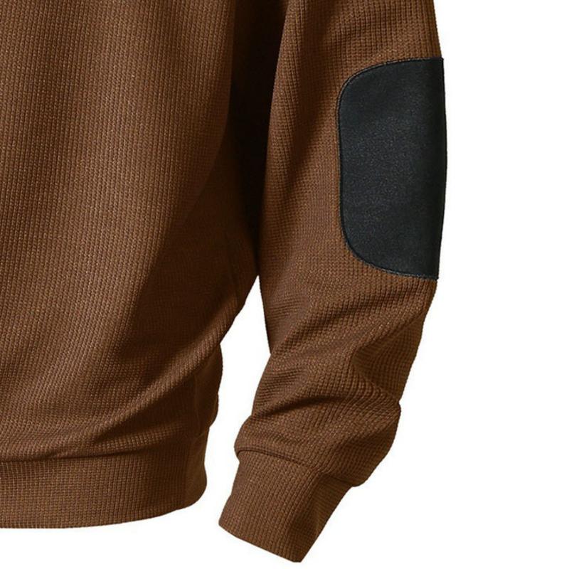 Men's Casual Zipper Stand Collar Colorblock Loose Pullover Sweatshirt 9274167263416