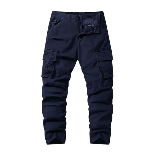 Men's Casual Cotton Washed Colorblock Multi-Pocket Work Pants 9261769654456
