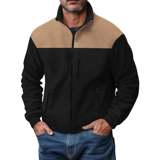 Men's Colorblock Polar fleece Multi-pocket Zipper Jacket 9879142138040