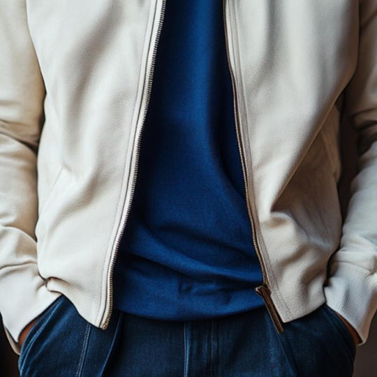 Men's Stylish Casual Solid Color Lapel Zipper Suede Jacket 9888007323832