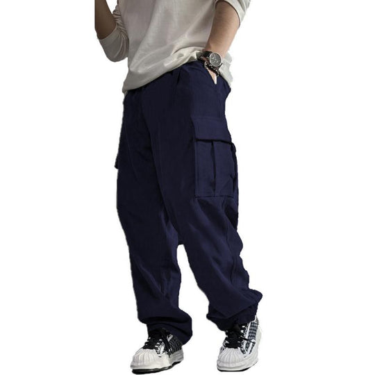 Men's Solid Corduroy Loose Pocket Cargo Pants 9261766639800
