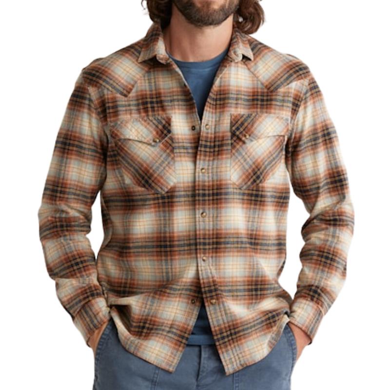 Men's Retro Colorblock Check Long Sleeve Lapel Shirt 9888004473016