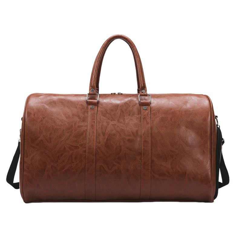 Men's Vintage Large Capacity Leather Sports Fitness Travel Bag 9882789609656