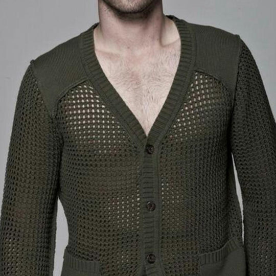 Men's Casual Fashionable Slim Fit V-neck Knitted Cardigan 9887361597624
