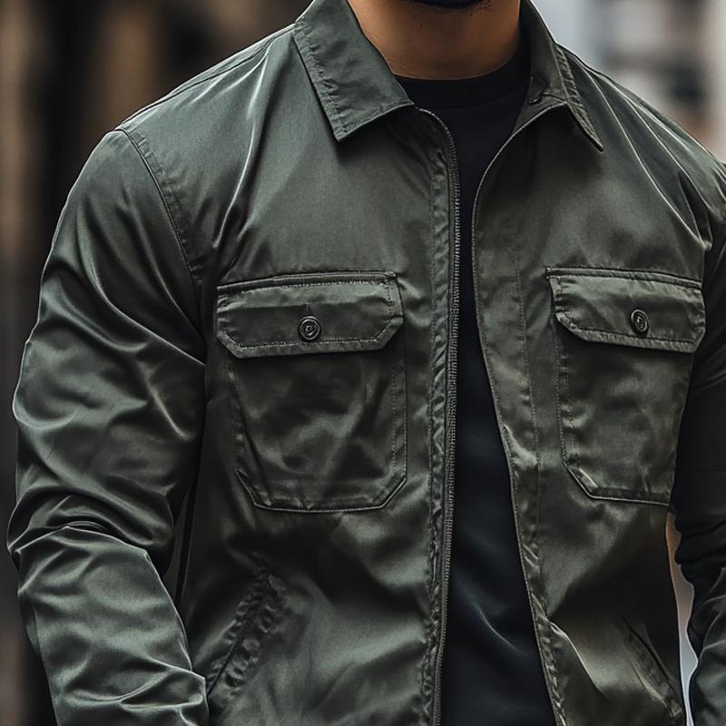 Men's Fashion Outdoor Waterproof Solid Color Lapel Zipper Jacket 9880237867192