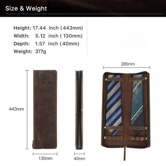 Men's Classic Vintage Portable Tie Storage Bag 9879143219384