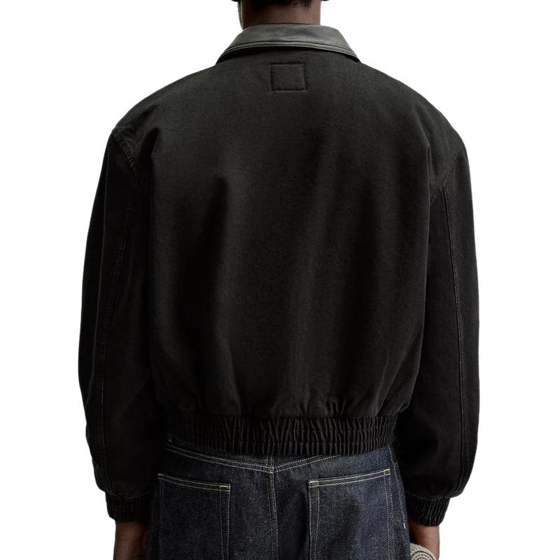 Men's Lapel Zipper Denim Jacket 9886819483832