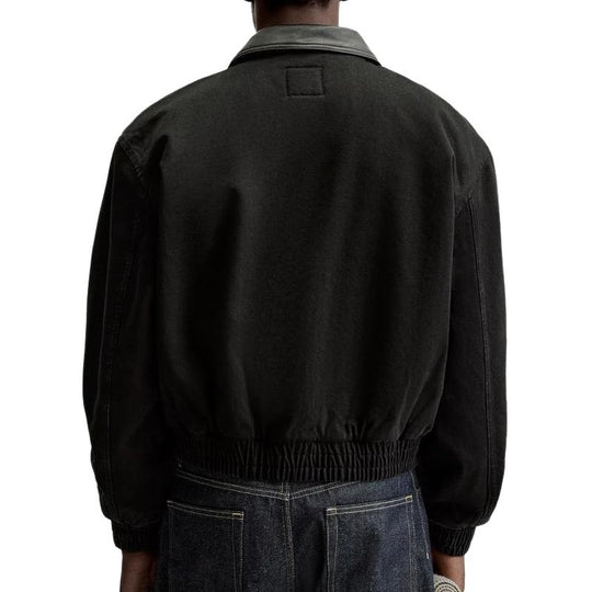Men's Lapel Zipper Denim Jacket 9886819483832
