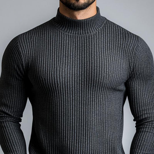 Men's Classic Casual Half Turtleneck Knitted Long Sleeve T-Shirt 9890062336184