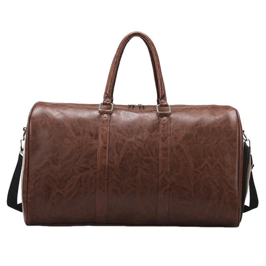 Men's Vintage Large Capacity Leather Sports Fitness Travel Bag 9882789609656