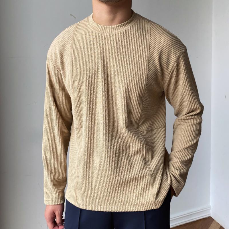 Men's Solid Strip Long Sleeve T-shirt 9261121011896
