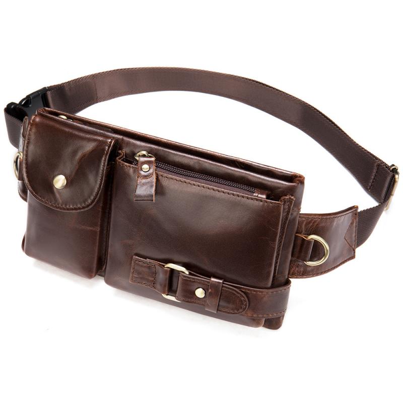 Men's Classic Genuine Leather Waist And Messenger Bag 9262189904056