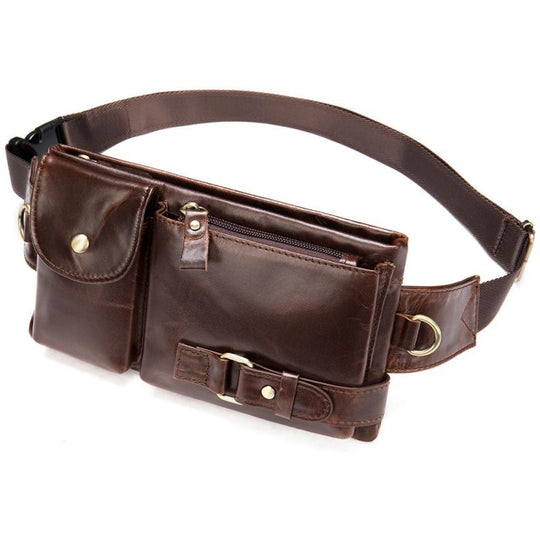 Men's Classic Genuine Leather Waist And Messenger Bag 9262189904056