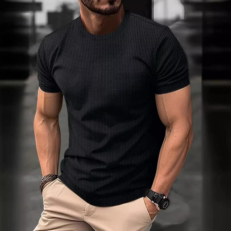 Men's Casual Round Neck Breathable Ice Silk Short-Sleeved T-Shirt 9261124092088