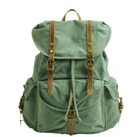 Men's Retro Outdoor Large Capacity Multi-Pocket Canvas Backpack 9262190526648