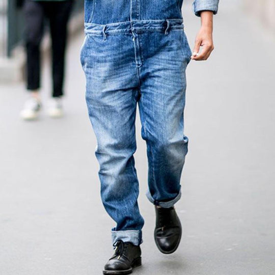 Men's Classic Casual Multi-Pocket Denim Jumpsuit 9885839294648