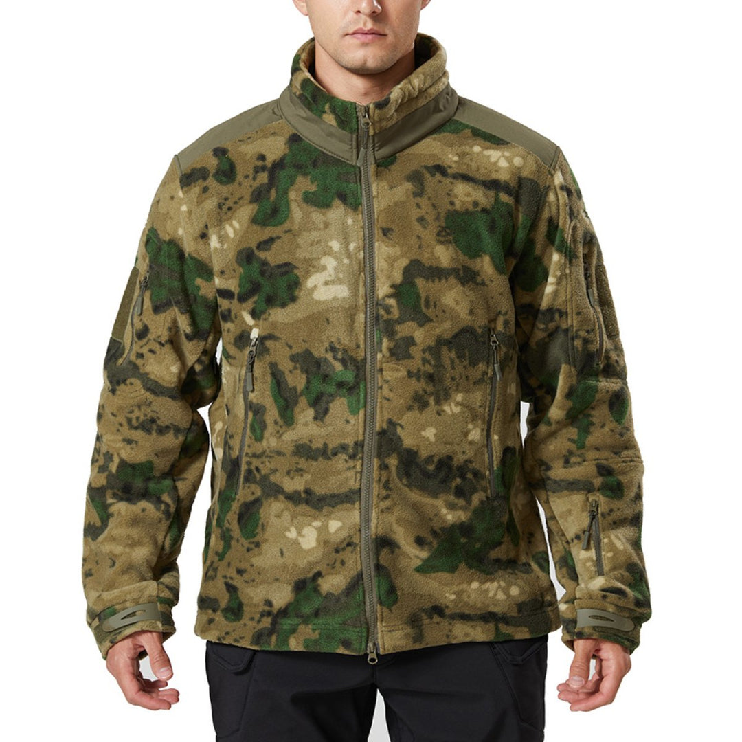 Men's Stand Collar Outdoor Sports Camouflage Fleece Jacket 9261111378104