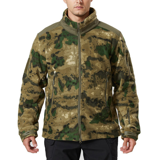 Men's Stand Collar Outdoor Sports Camouflage Fleece Jacket 9261111378104