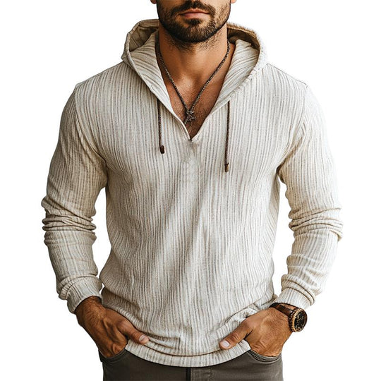 Men's Classic Casual Slim Fit Linen Hoodie 9890062434488