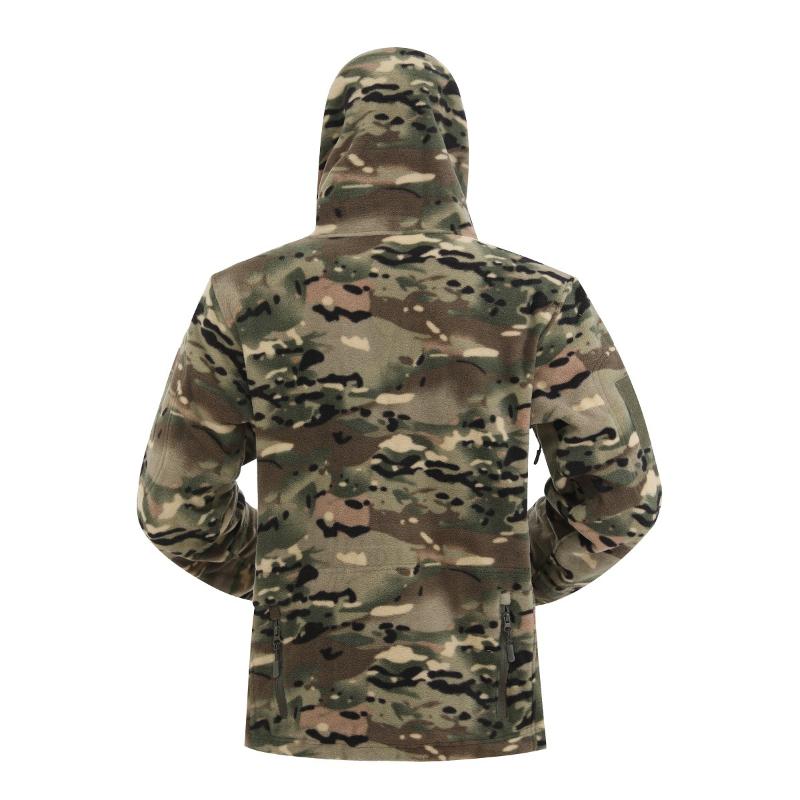 Men's Hooded Outdoor Warm Camouflage Fleece Jacket 9261111345336